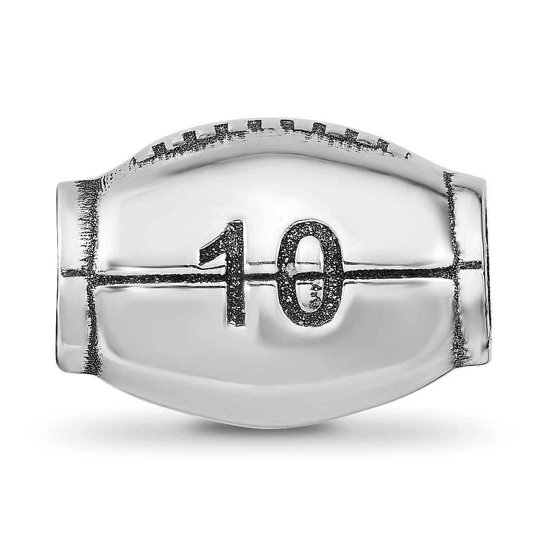 Sterling Silver Reflection Personalized Football Bead