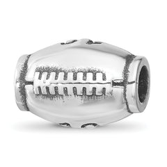 Sterling Silver Reflection Personalized Football Bead