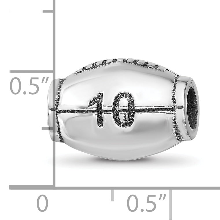 Sterling Silver Reflection Personalized Football Bead