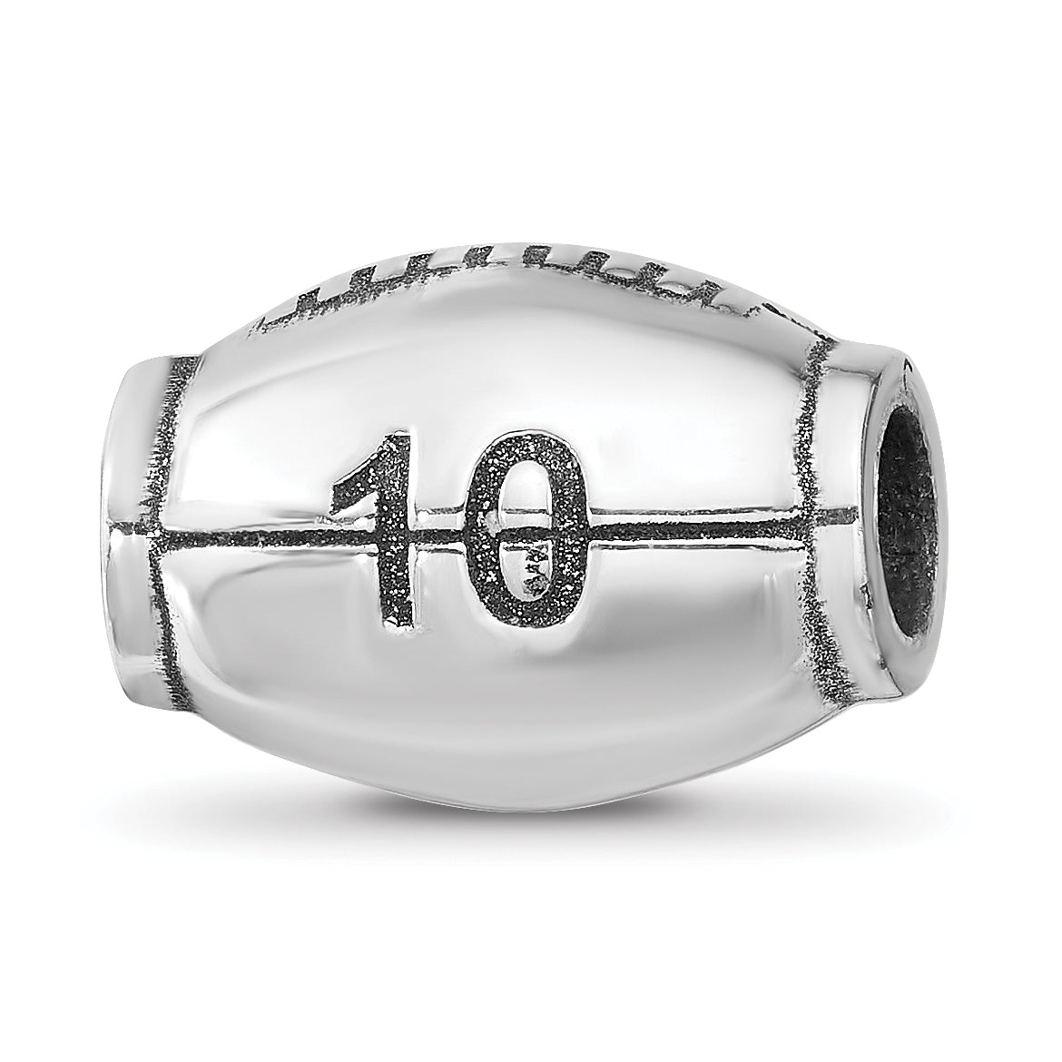 Sterling Silver Reflection Personalized Football Bead