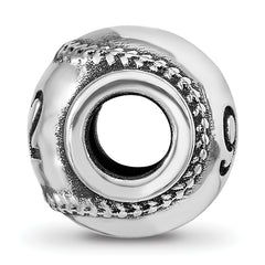 Sterling Silver Reflection Personalized Baseball Bead