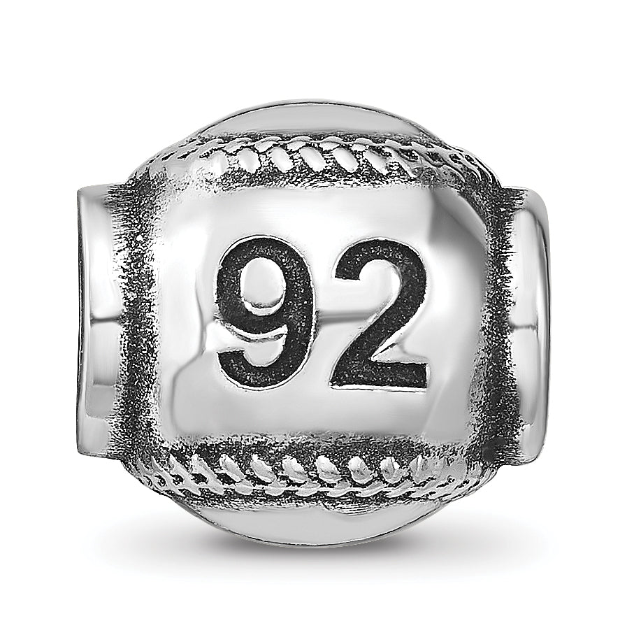 Sterling Silver Reflection Personalized Baseball Bead