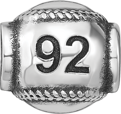 Sterling Silver Reflection Personalized Baseball Bead