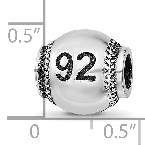 Sterling Silver Reflection Personalized Baseball Bead