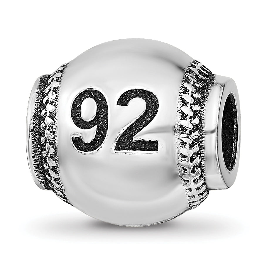 Sterling Silver Reflection Personalized Baseball Bead