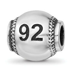 Sterling Silver Reflection Personalized Baseball Bead