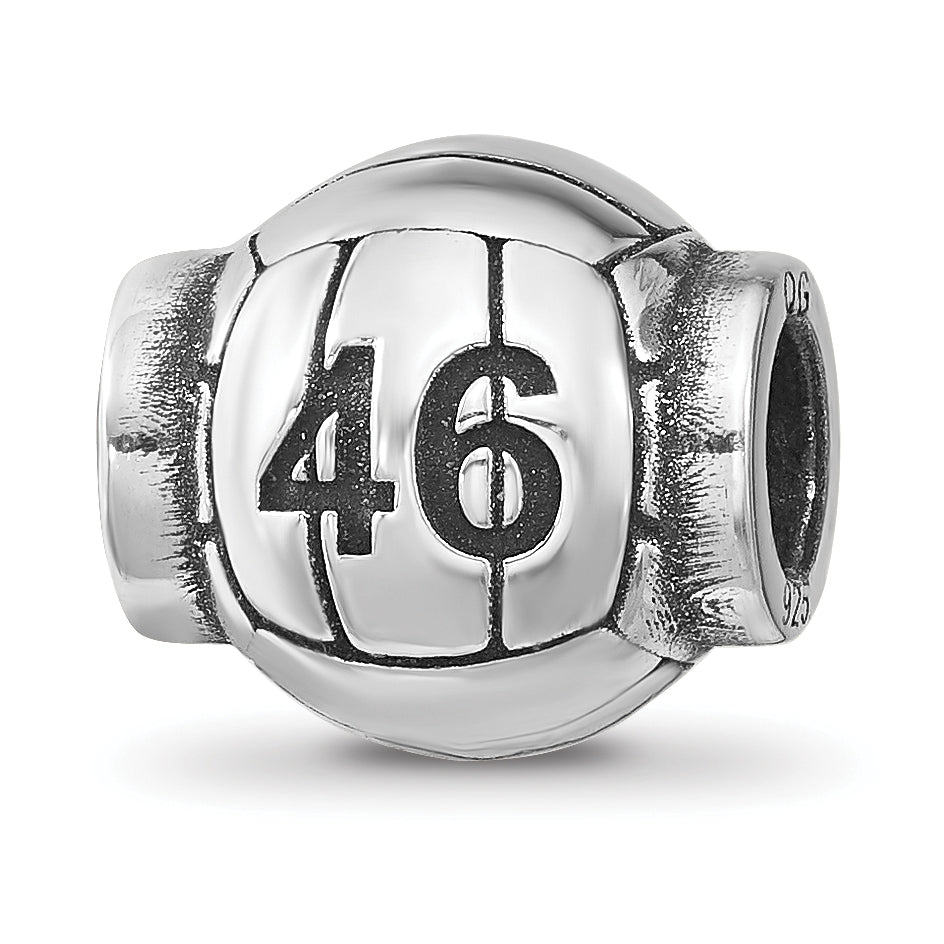 Sterling Silver Reflection Personalized Volleyball Bead