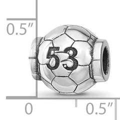 Sterling Silver Reflection Personalized Soccer Ball Bead