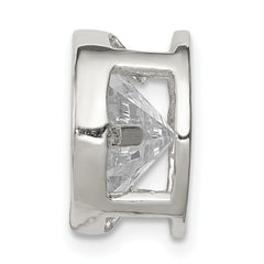 Sterling Silver Round CZ Chain Slide