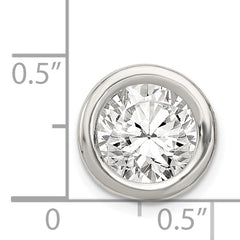 Sterling Silver Round CZ Chain Slide