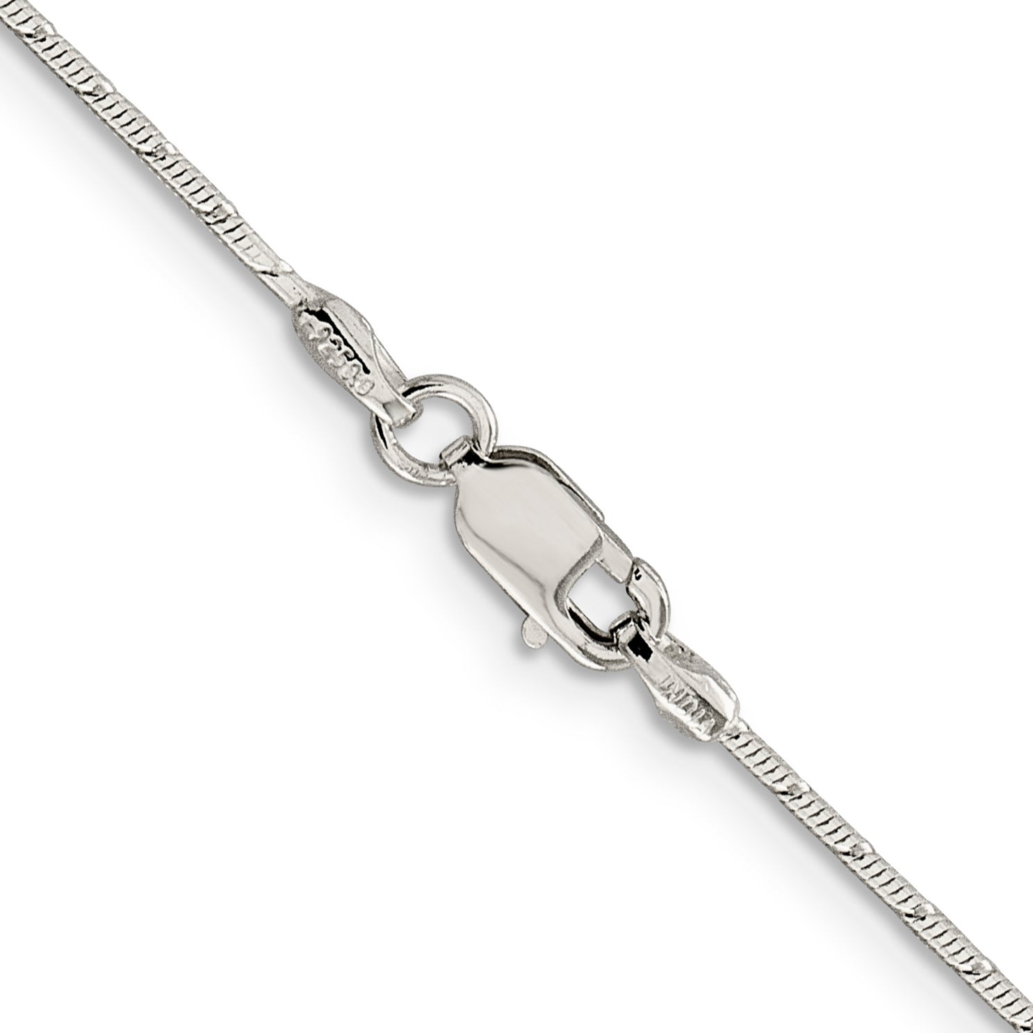 Sterling Silver 1.2mm Patterned Diamond-cut Snake Chain