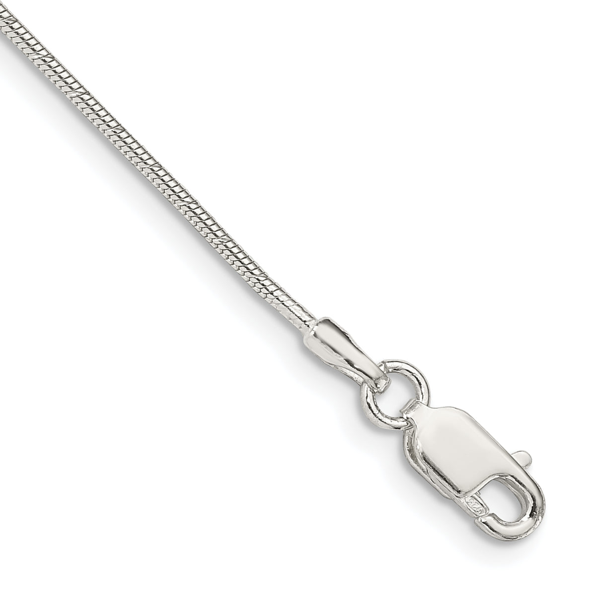 Sterling Silver 1.2mm Patterned Diamond-cut Snake Chain