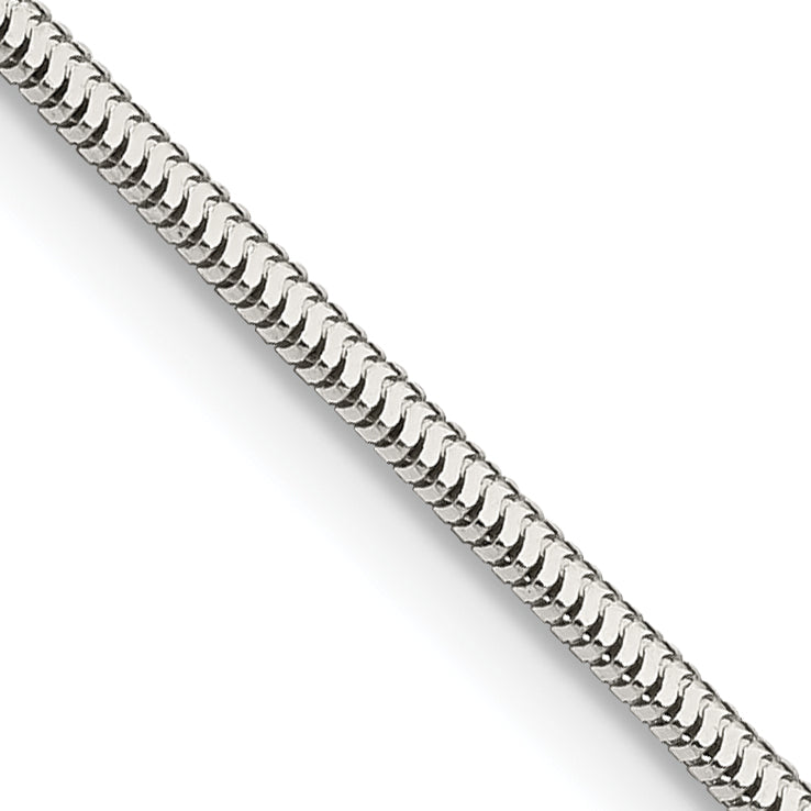 Sterling Silver 1.5mm Diamond-cut Flat Snake Chain