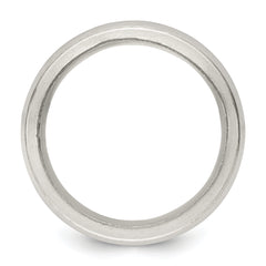 Sterling Silver 9mm Satin Half Round with Edge Lines Size 6 Band