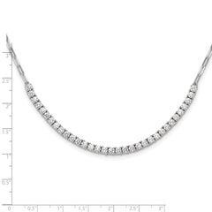 Sterling Shimmer Sterling Silver Rhodium-plated CZ 33 Stone 16 inch with 2 inch extender Paperclip Link Necklace