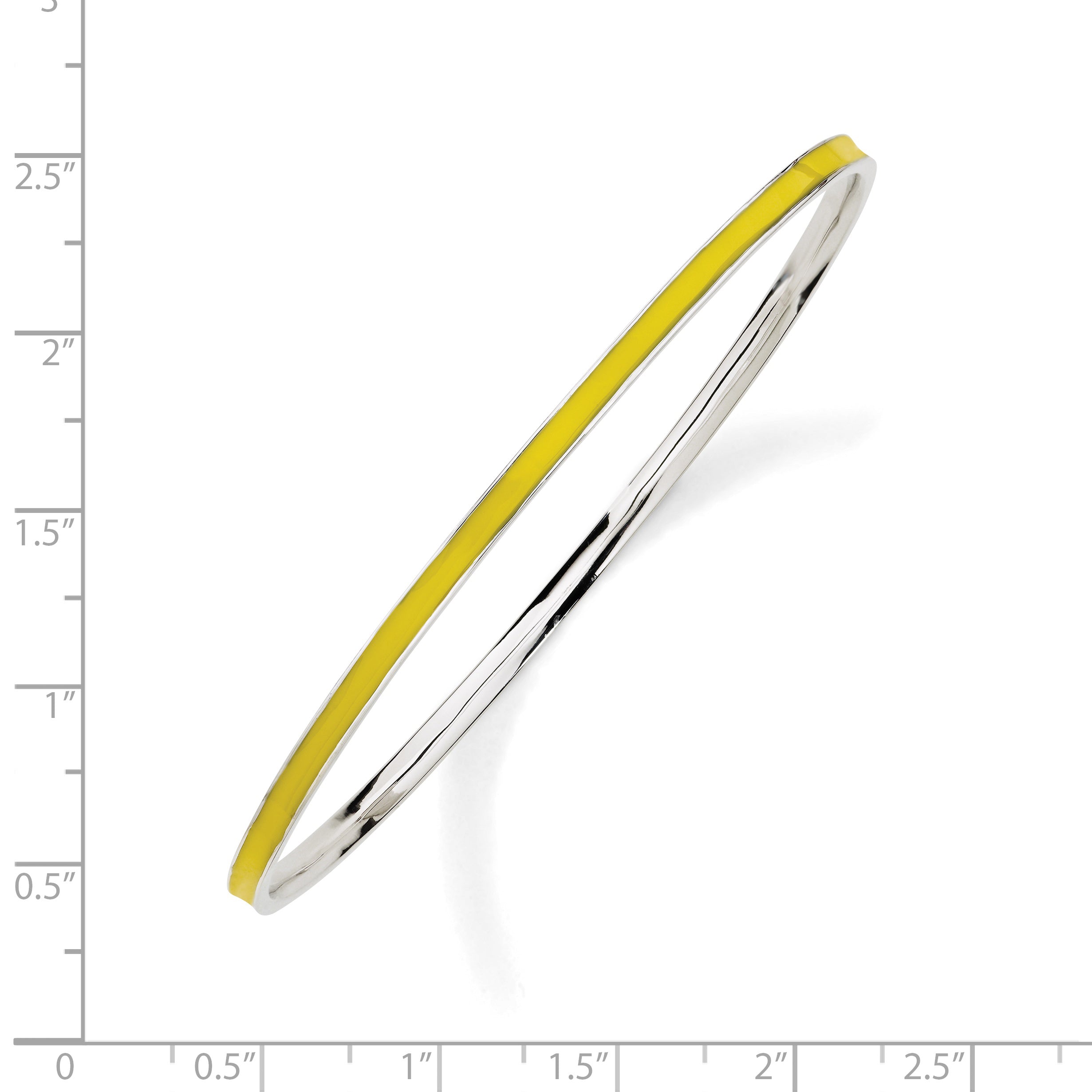 Sterling Silver Stackable Expressions Yellow Enamel Bangle