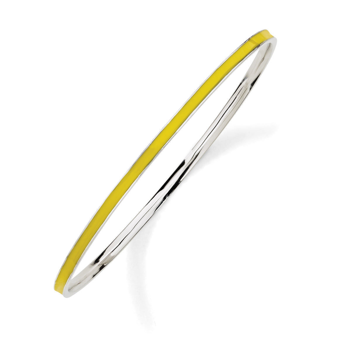 Sterling Silver Stackable Expressions Yellow Enamel Bangle