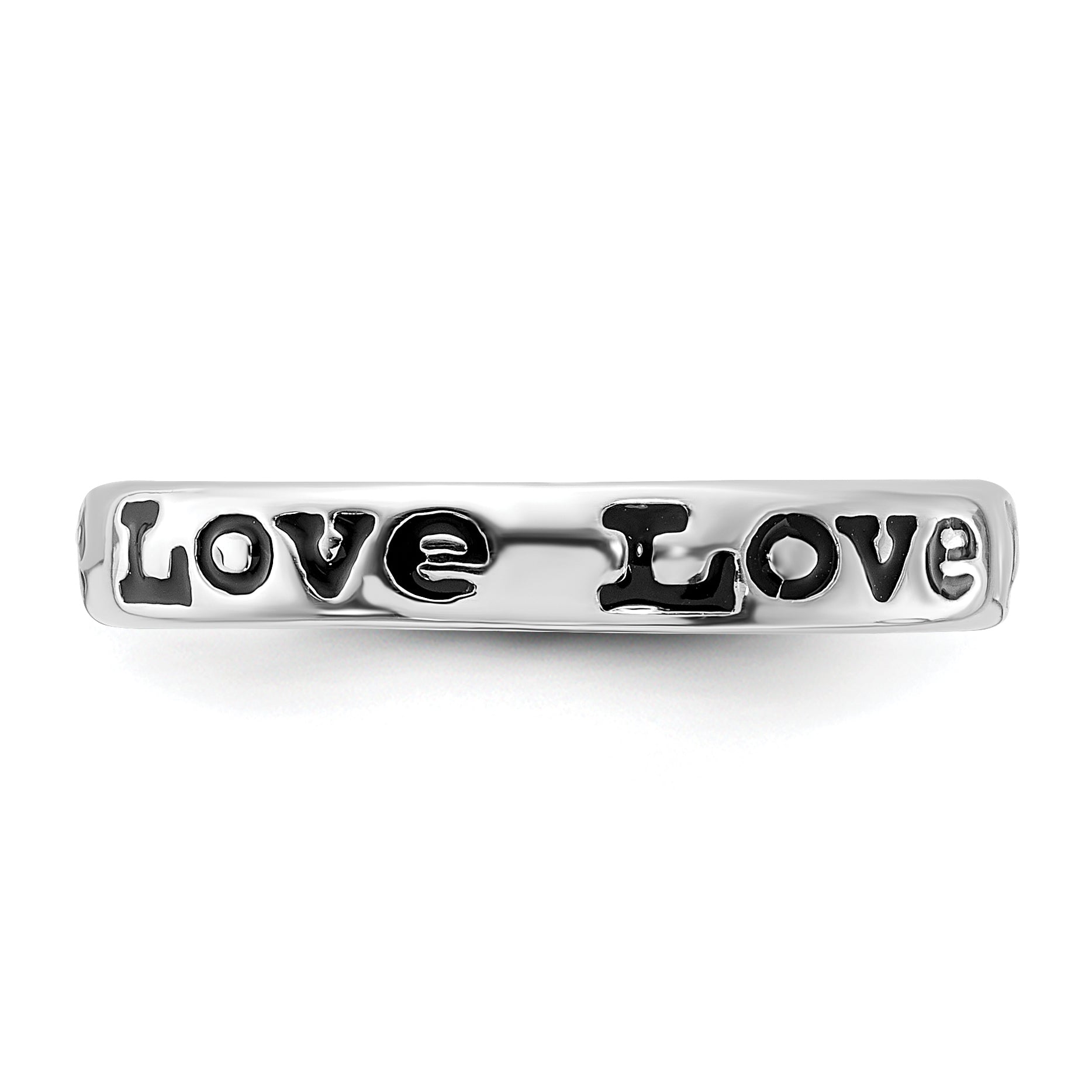 Sterling Silver Stackable Expressions Polished Enameled Love Ring