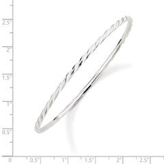 Sterling Silver Stackable Expressions Twisted White Enamel Bangle