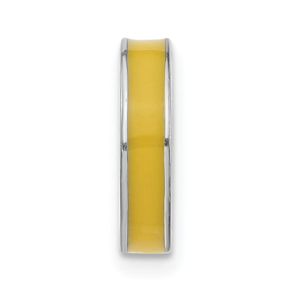 Sterling Silver Stackable Expressions Yellow Enamel Pendant