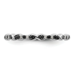 Sterling Silver Stackable Expressions Black & White Diamond Ring