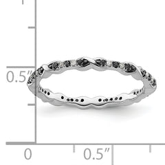 Sterling Silver Stackable Expressions Black & White Diamond Ring