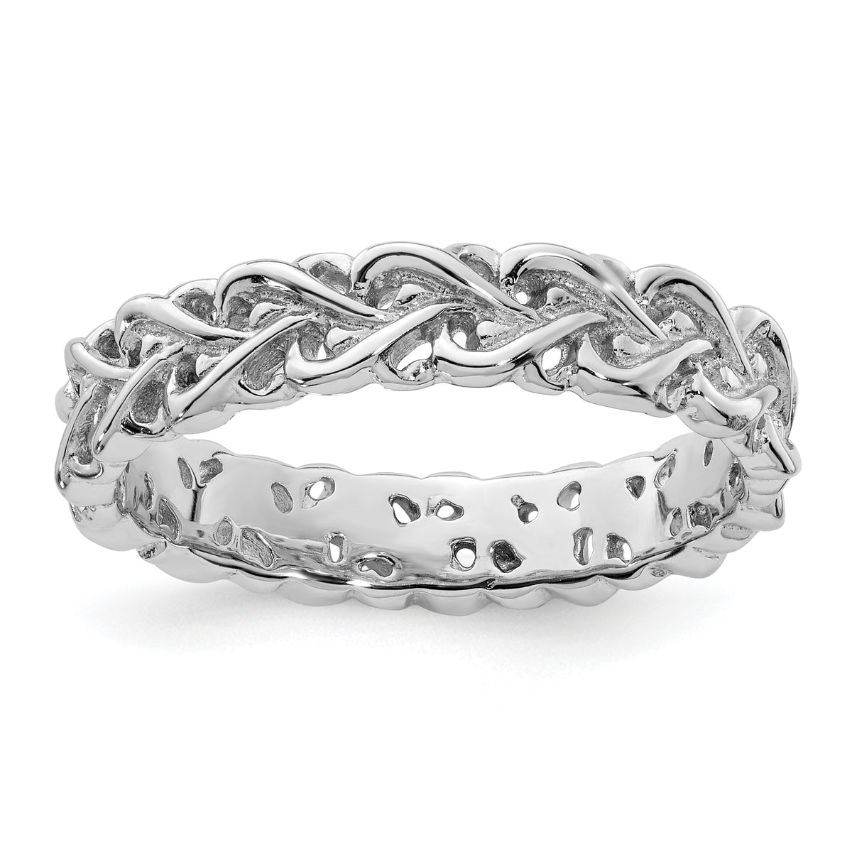 Sterling Silver Stackable Expressions Polished Intertwined Heart Ring