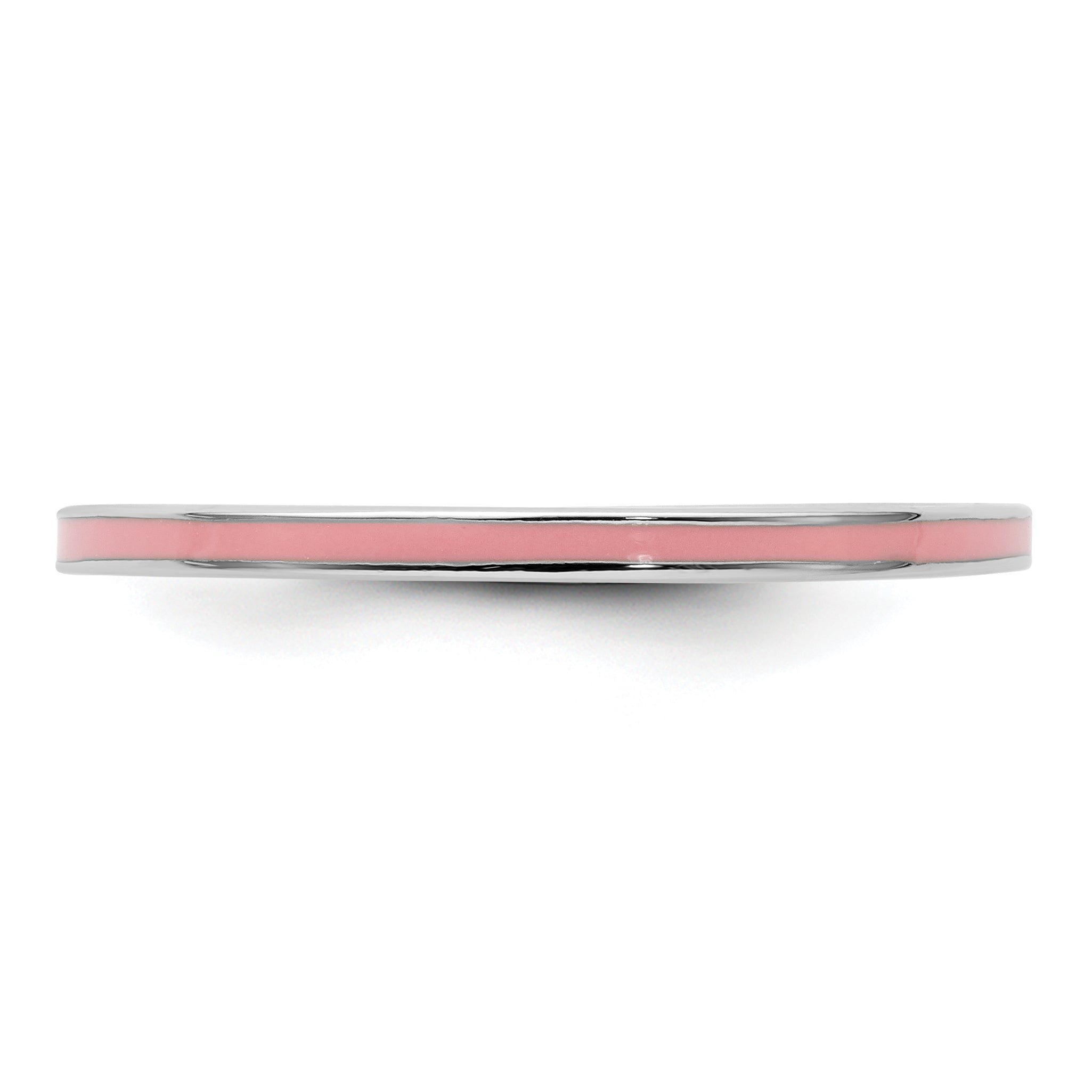 Sterling Silver Stackable Expressions Pink Enameled 1.5mm Ring