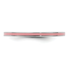 Sterling Silver Stackable Expressions Pink Enameled 1.5mm Ring