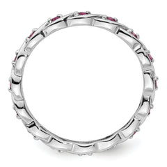 Sterling Silver Stackable Expressions Created Ruby Ring