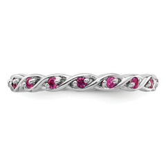 Sterling Silver Stackable Expressions Created Ruby Ring