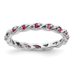 Sterling Silver Stackable Expressions Created Ruby Ring