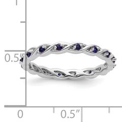 Sterling Silver Stackable Expressions Created Sapphire Ring