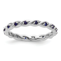 Sterling Silver Stackable Expressions Created Sapphire Ring