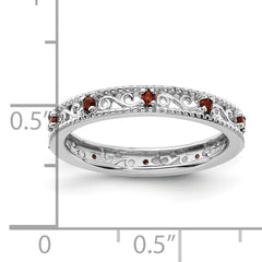 Sterling Silver Stackable Expressions Garnet Ring