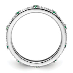 Sterling Silver Stackable Expressions Created Emerald Ring