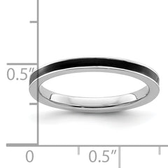 Sterling Silver Stackable Expressions Black Enameled 2.25mm Ring