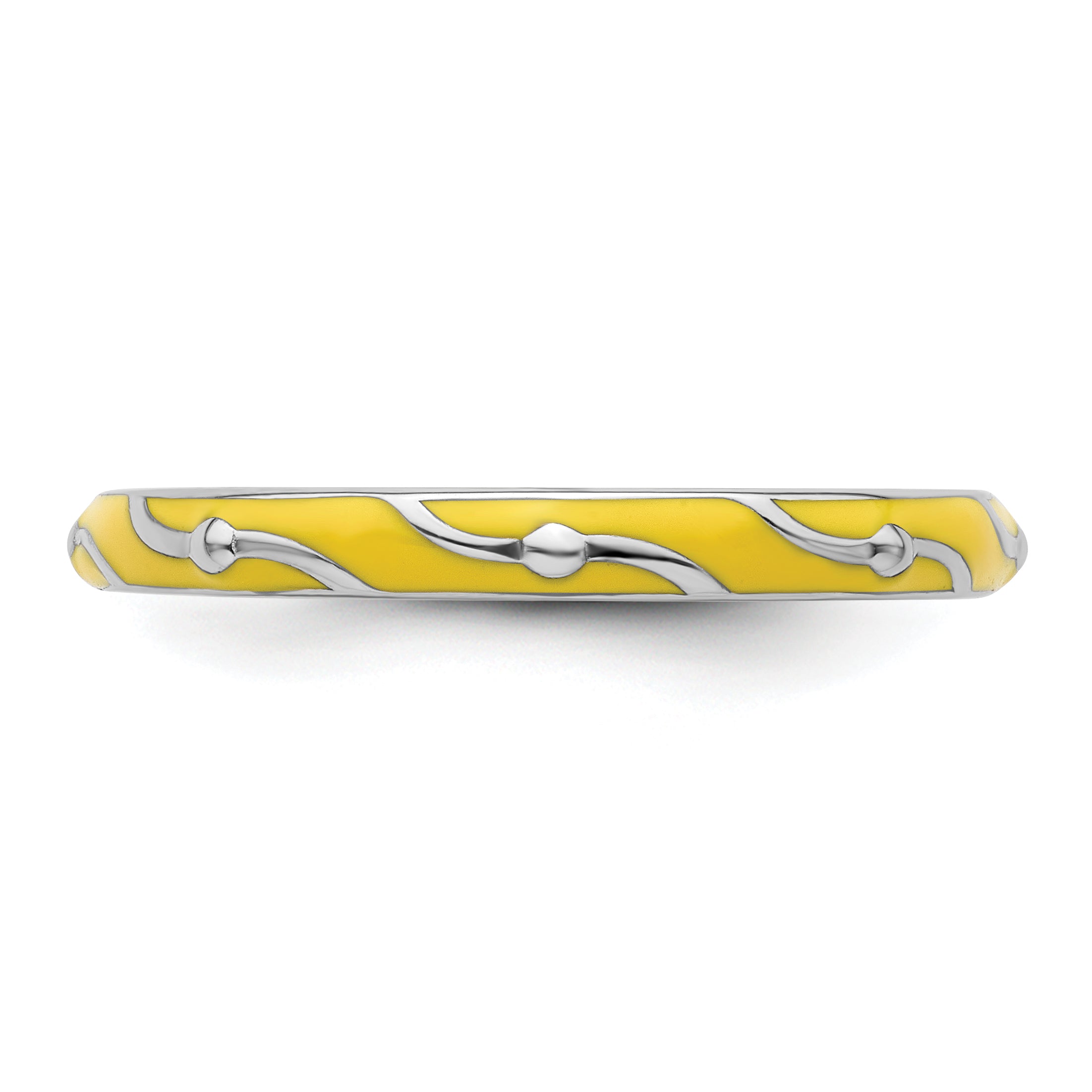 Sterling Silver Stackable Expressions Yellow Enamel Ring