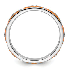 Sterling Silver Stackable Expressions Orange Enamel Ring