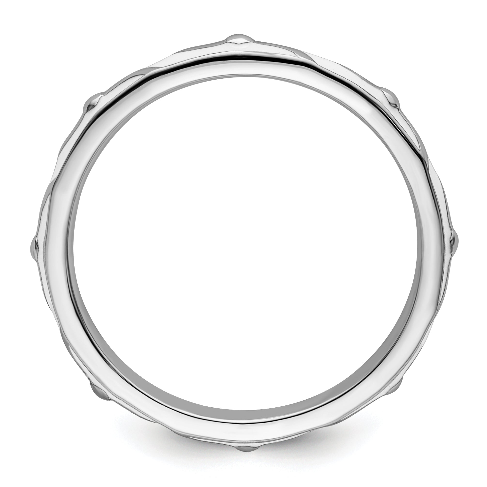 Sterling Silver Stackable Expressions White Enamel Ring