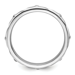 Sterling Silver Stackable Expressions White Enamel Ring