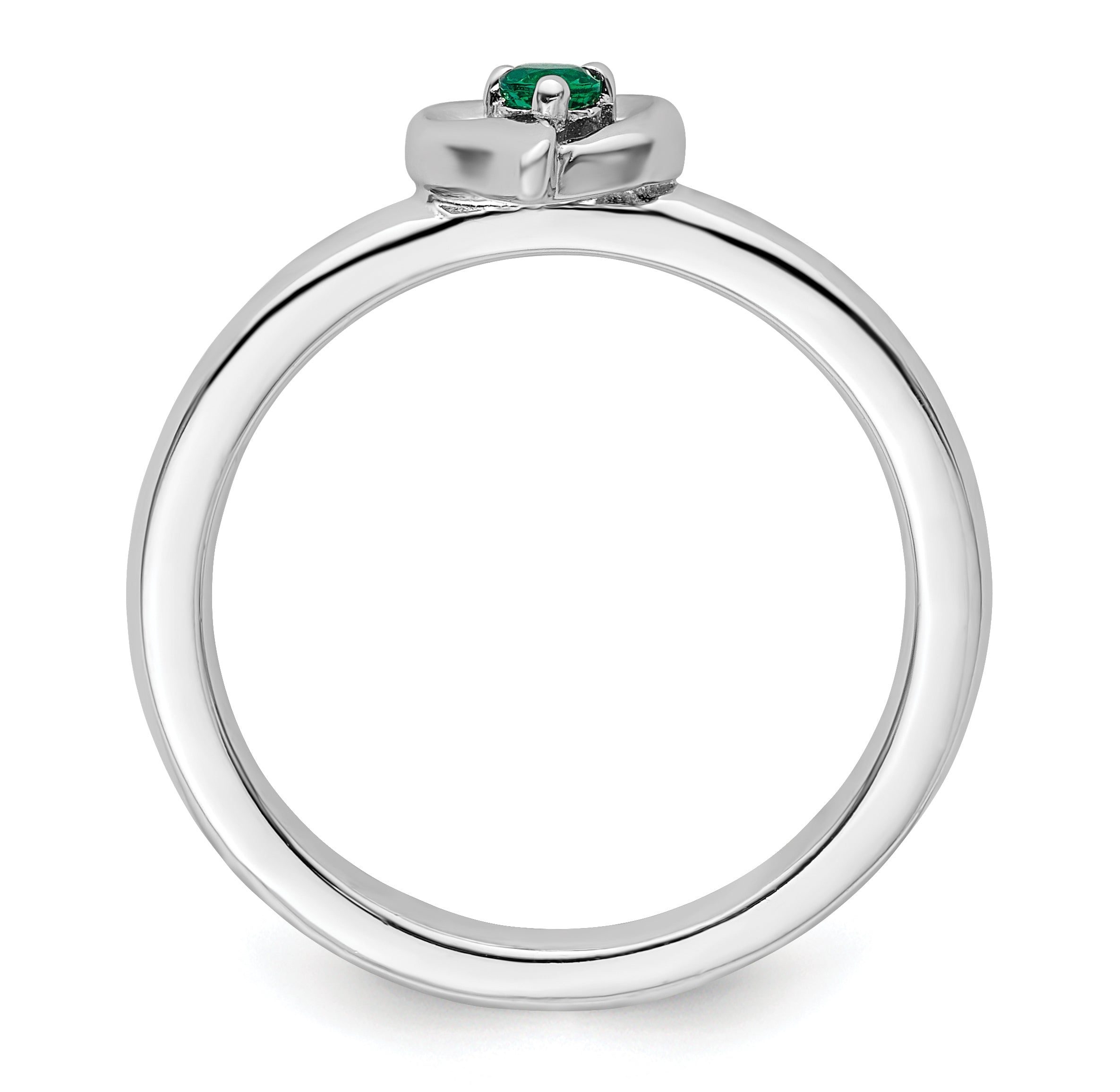 Sterling Silver Stackable Expressions Created Emerald Heart Ring