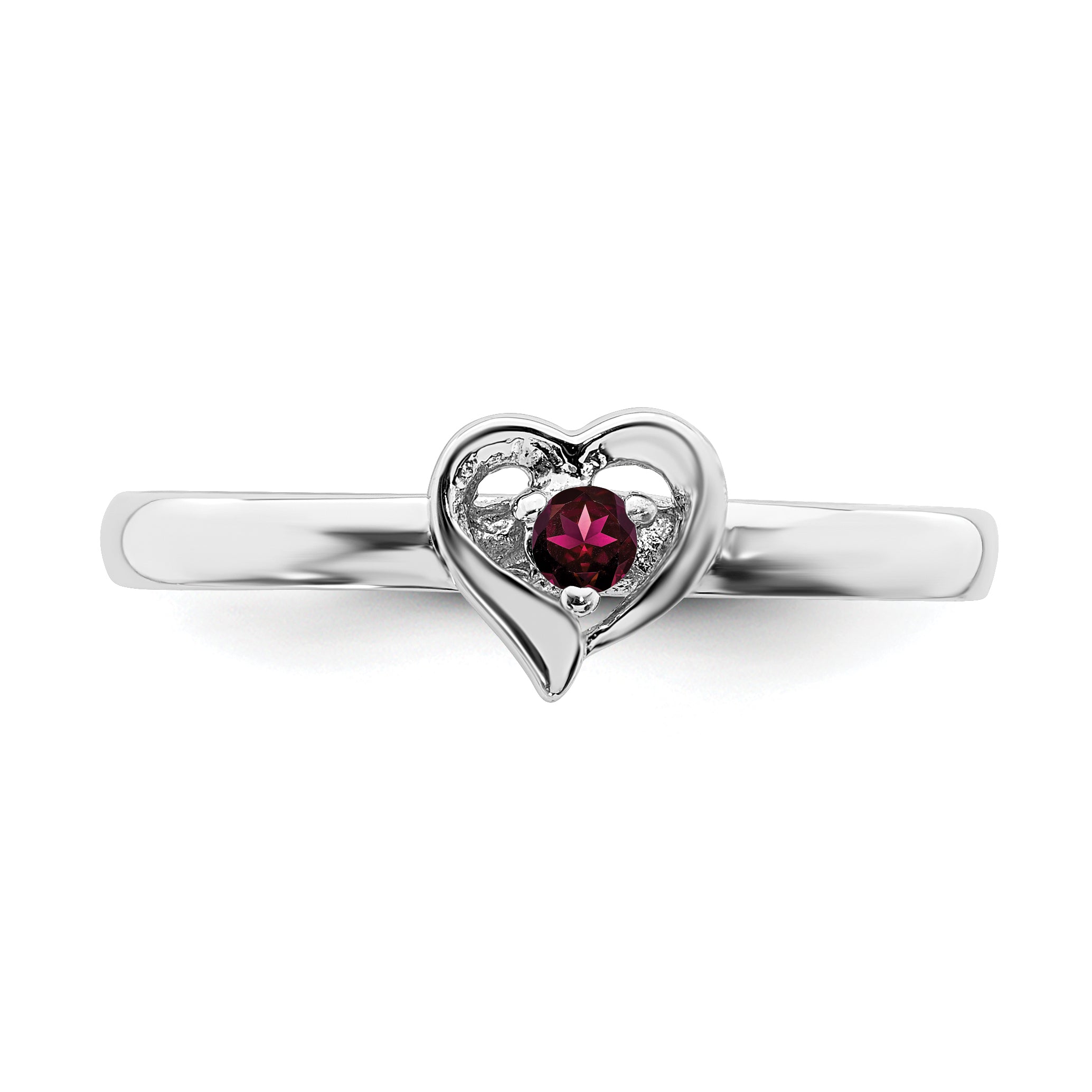 Sterling Silver Stackable Expressions Created Ruby Heart Ring