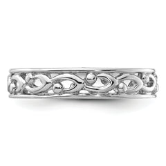 Sterling Silver Stackable Expressions Carved Ring