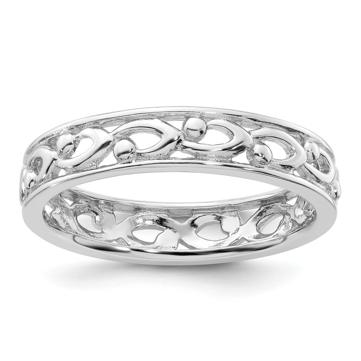 Sterling Silver Stackable Expressions Carved Ring