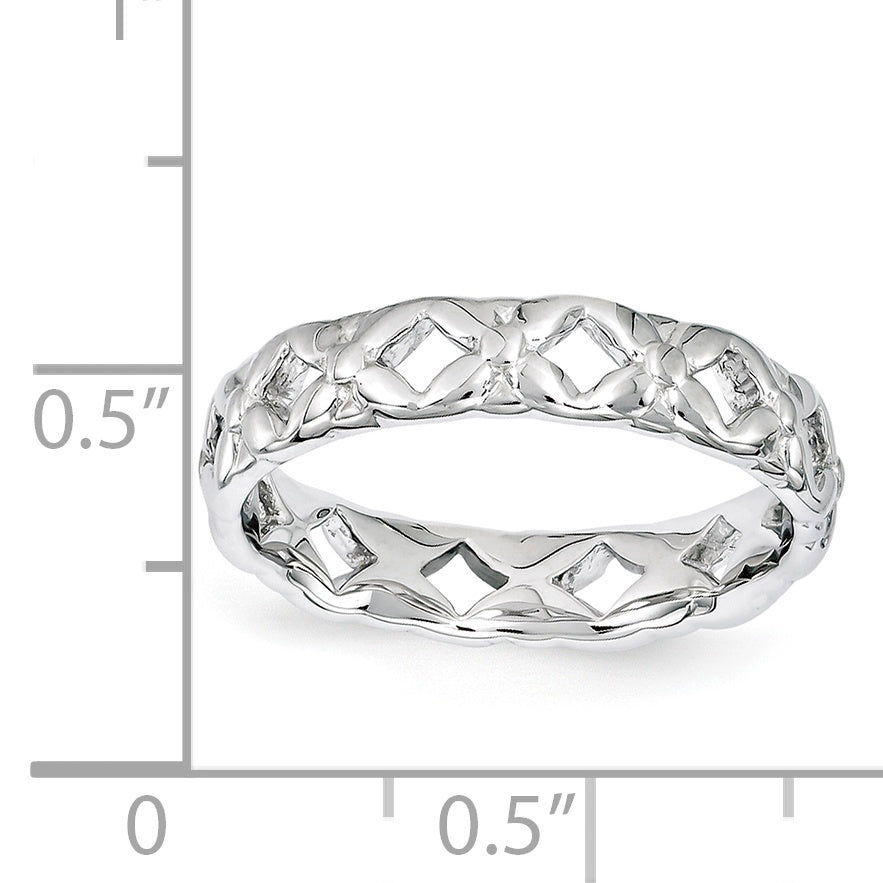 Sterling Silver Stackable Expressions Carved Ring