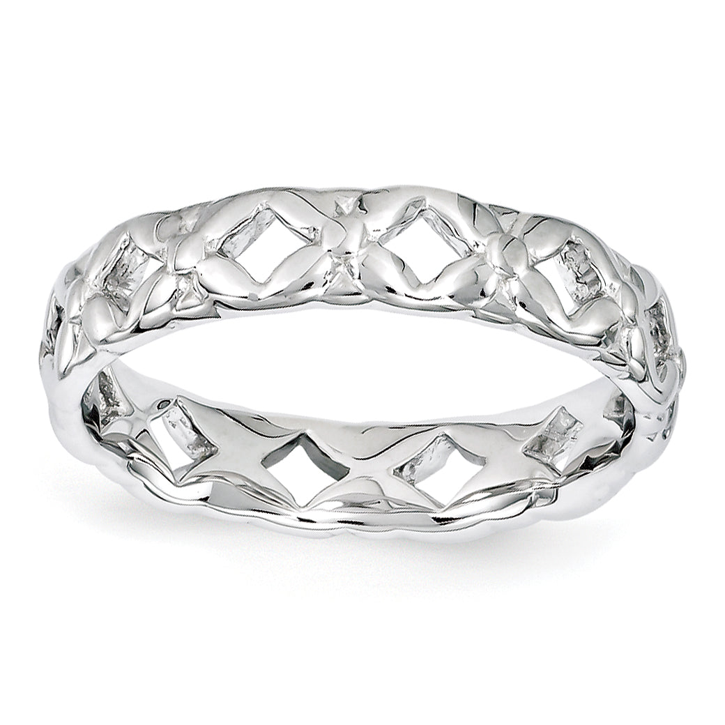 Sterling Silver Stackable Expressions Carved Ring