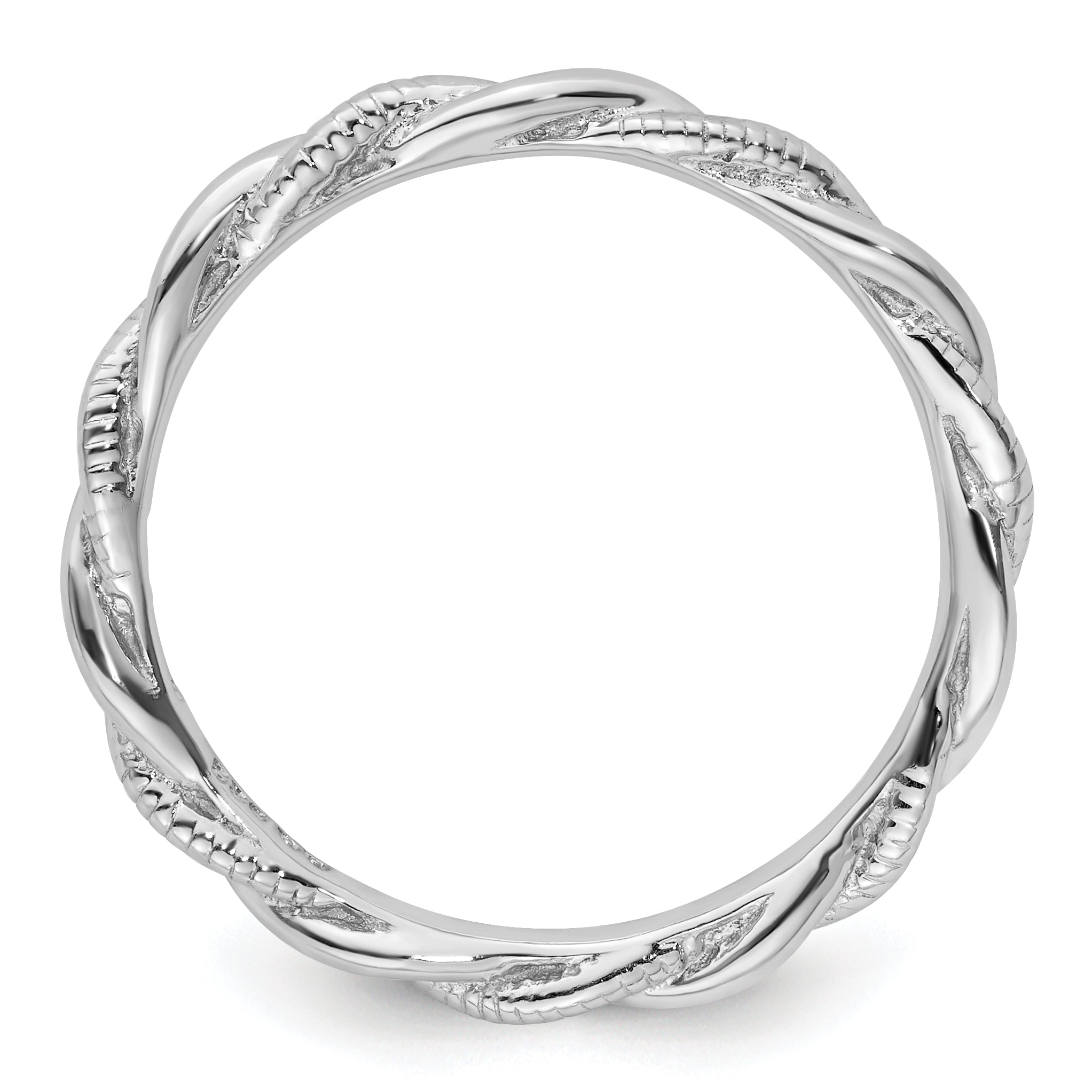 Sterling Silver Stackable Expressions Rhodium-plated Twist Ring