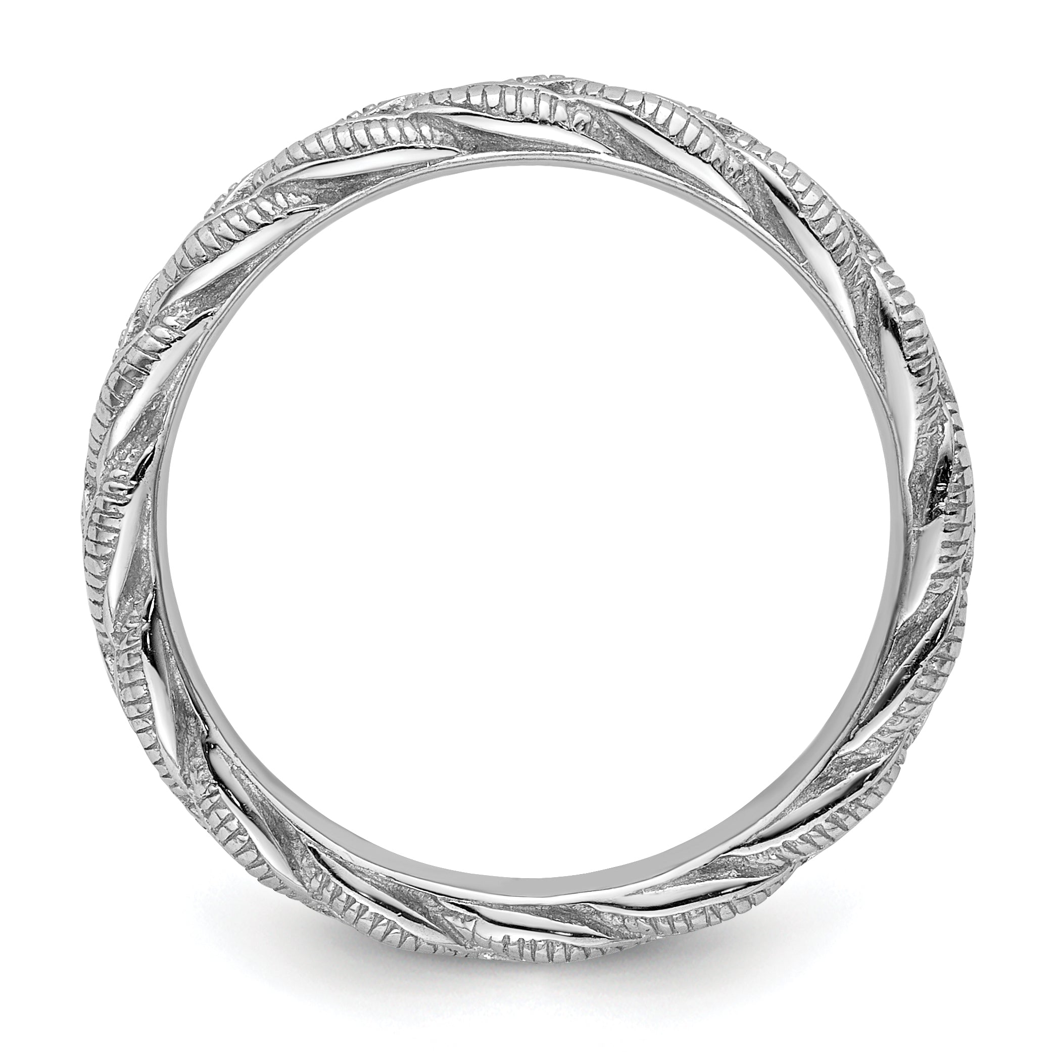 Sterling Silver Stackable Expressions Rhodium-plated Twist Ring