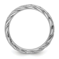 Sterling Silver Stackable Expressions Rhodium-plated Twist Ring